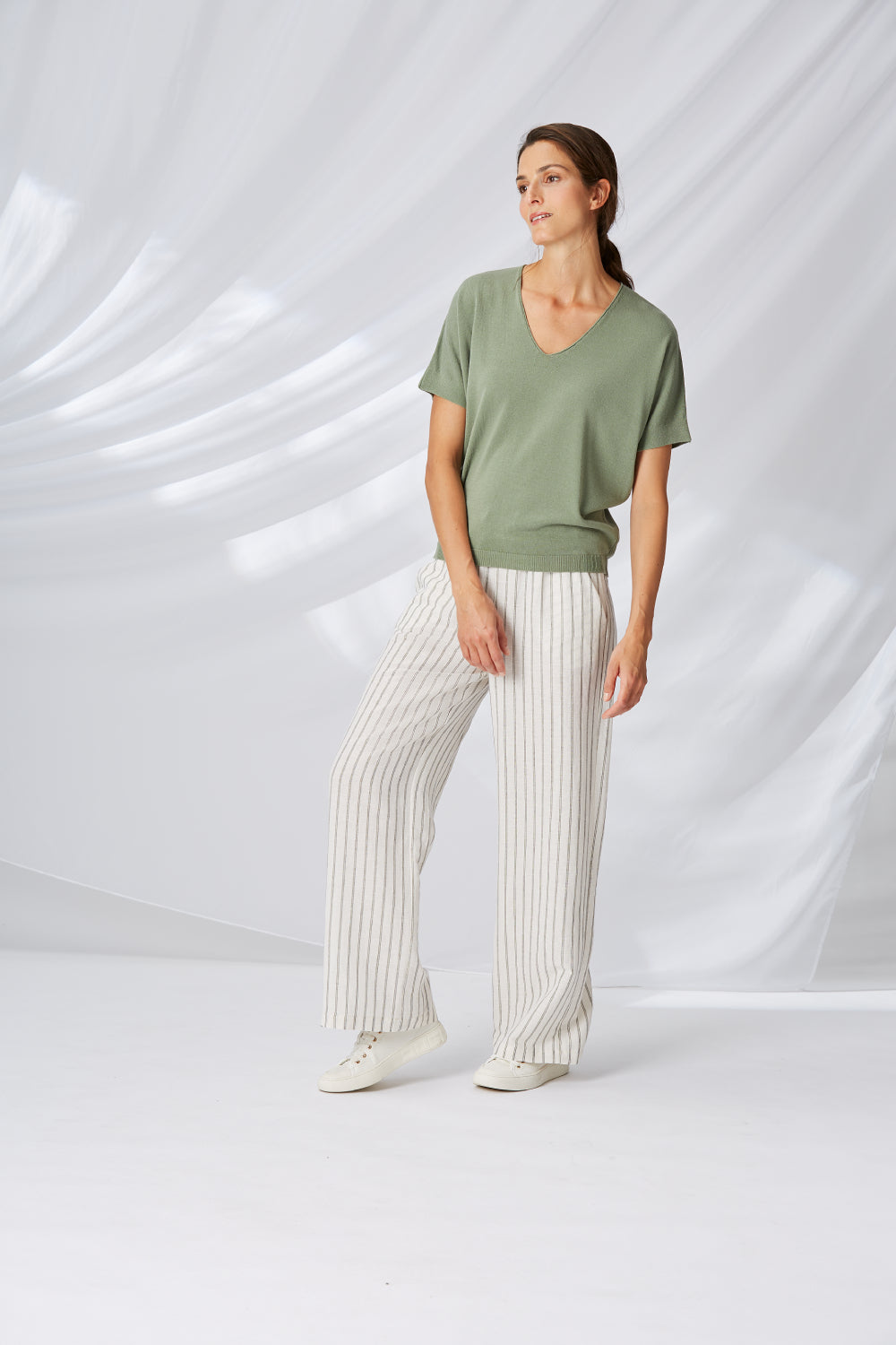 V-Neck Knitted Sweater Top