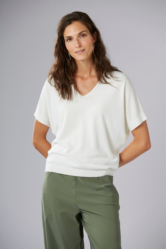 V-Neck Knitted Sweater Top