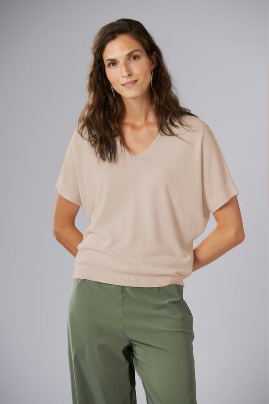 V-Neck Knitted Sweater Top