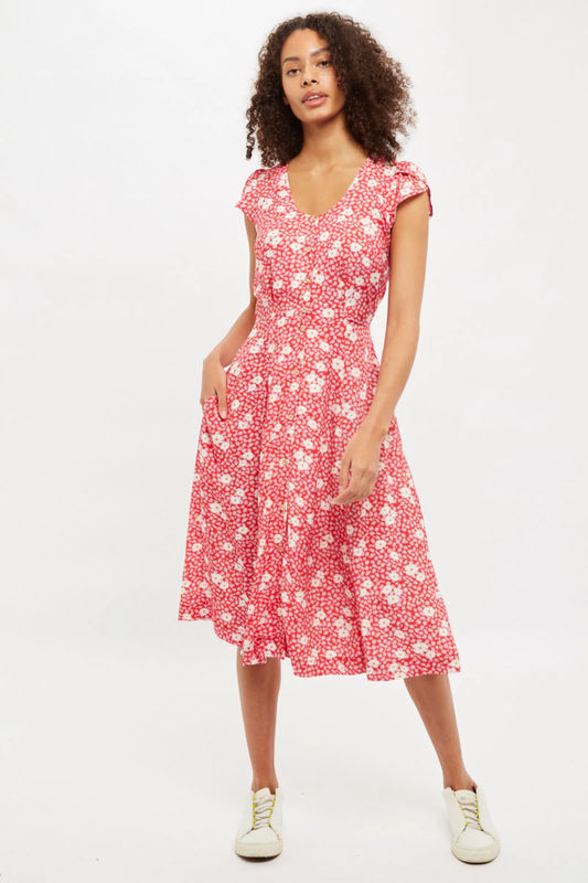 Louche Lilia Roaring Daisy Tea Dress Pink