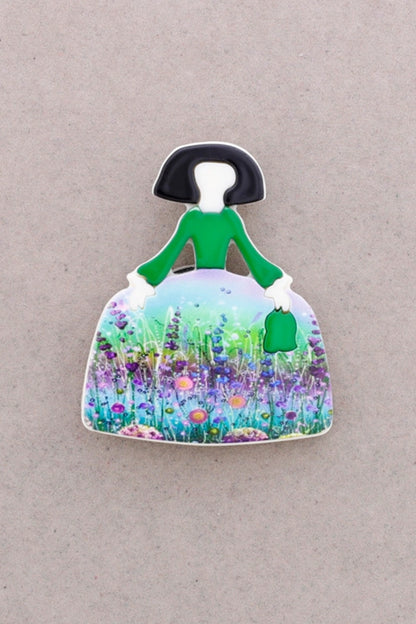 Menina Resin Brooch