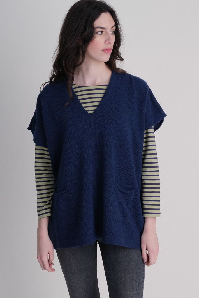 Bibico Aria Wool Tank Top Marine Blue