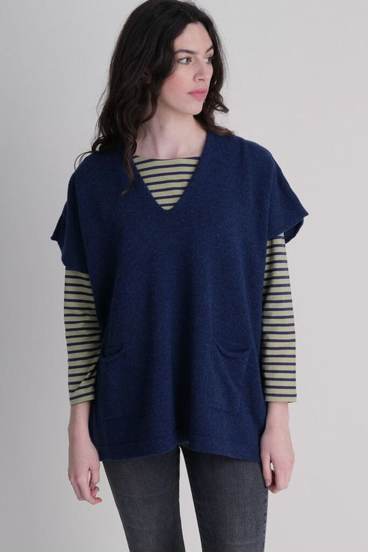 Bibico Aria Wool Tank Top Marine Blue