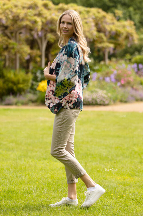 From My Mothers Garden Black Lace Kimono Willow Green