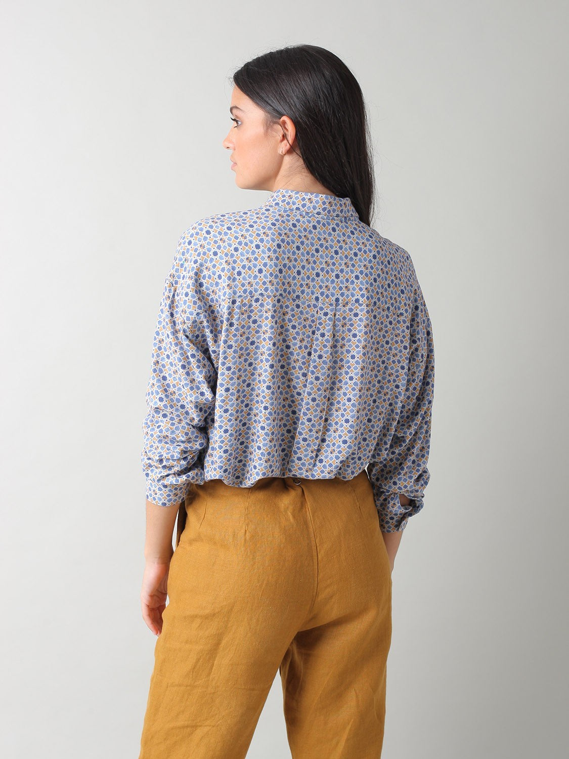 Indi & Cold Floral Print Sienna Shirt Indigo