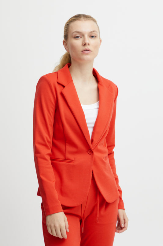 Ichi Kate Blazer Poppy Red Orange