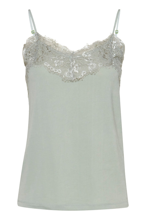 Ichi Like Vest Top Aqua Grey
