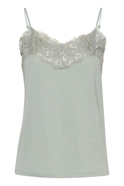 Ichi Like Vest Top Aqua Grey