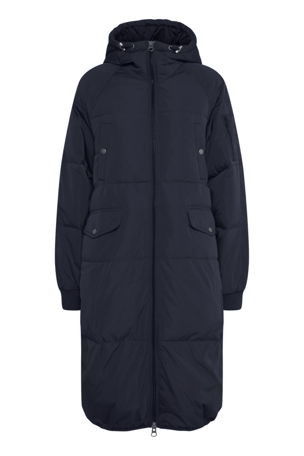 Ichi Bunala Down Coat Dark Navy 