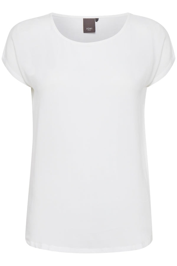 Ichi Maja Short Sleeve Top Cloud Dancer Off-White