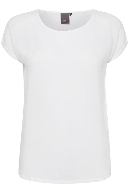 Ichi Maja Short Sleeve Top Cloud Dancer Off-White