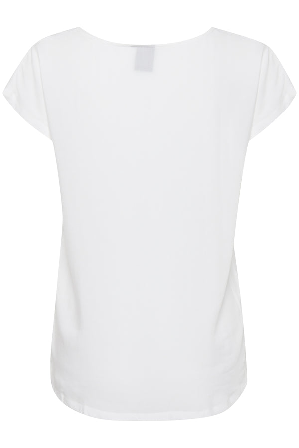 Ichi Maja Short Sleeve Top Cloud Dancer Off-White