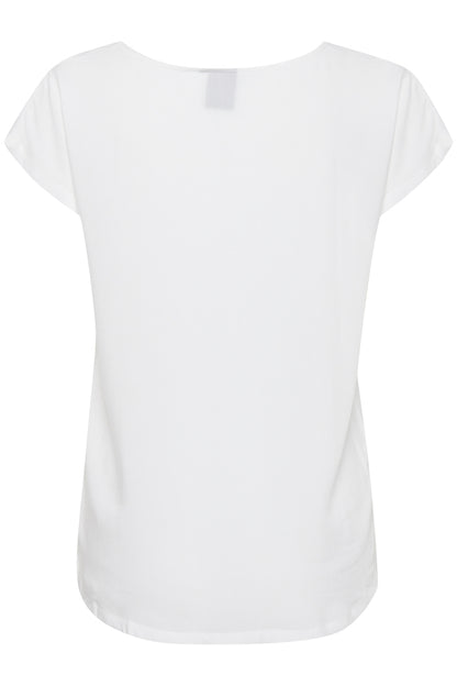 Ichi Maja Short Sleeve Top Cloud Dancer Off-White