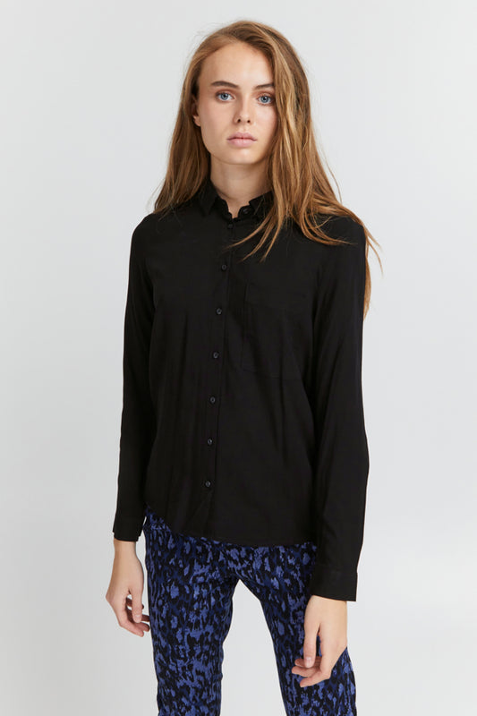 Ichi Main Shirt Normal Black