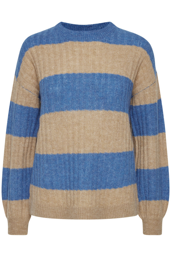 Ichi Kamara Stripe Jumper French Blue