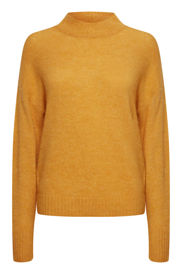 Ichi Kamara Jumper Plain Beeswax Orange