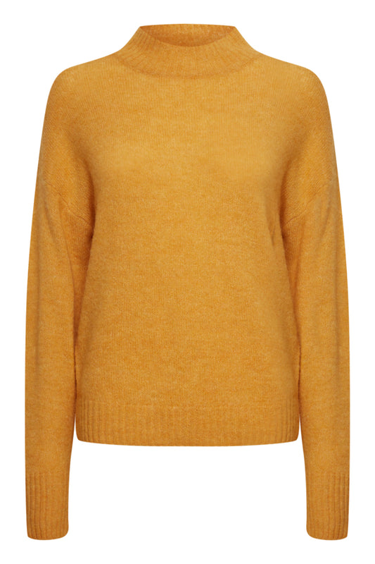 Ichi Kamara Jumper Plain Beeswax Orange