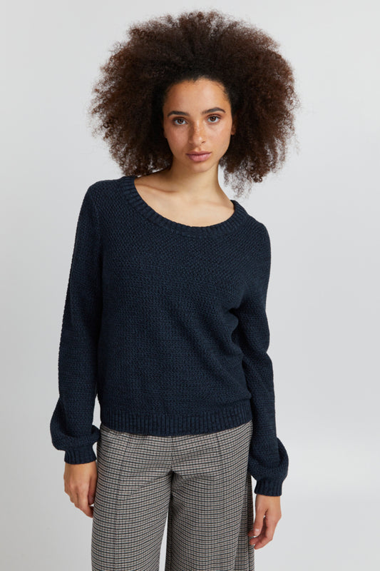 Ichi Noelle Jumper Total Eclipse Blue
