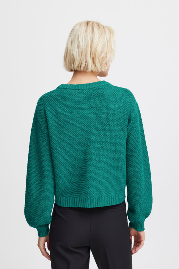 Ichi Noelle Cardigan Cadmium Green Green