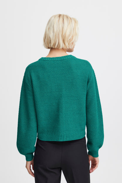 Ichi Noelle Cardigan Cadmium Green Green