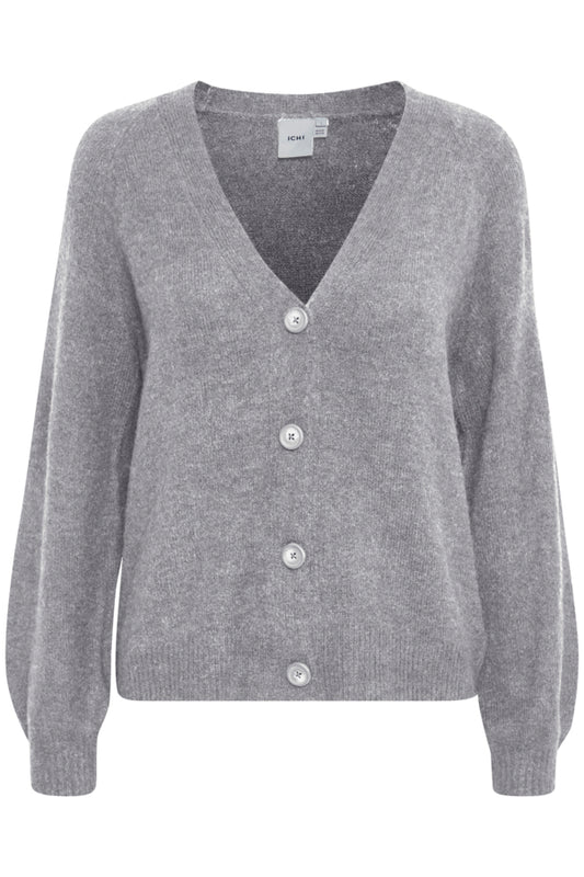 Ichi Kamara Cardigan Grey Melange Grey