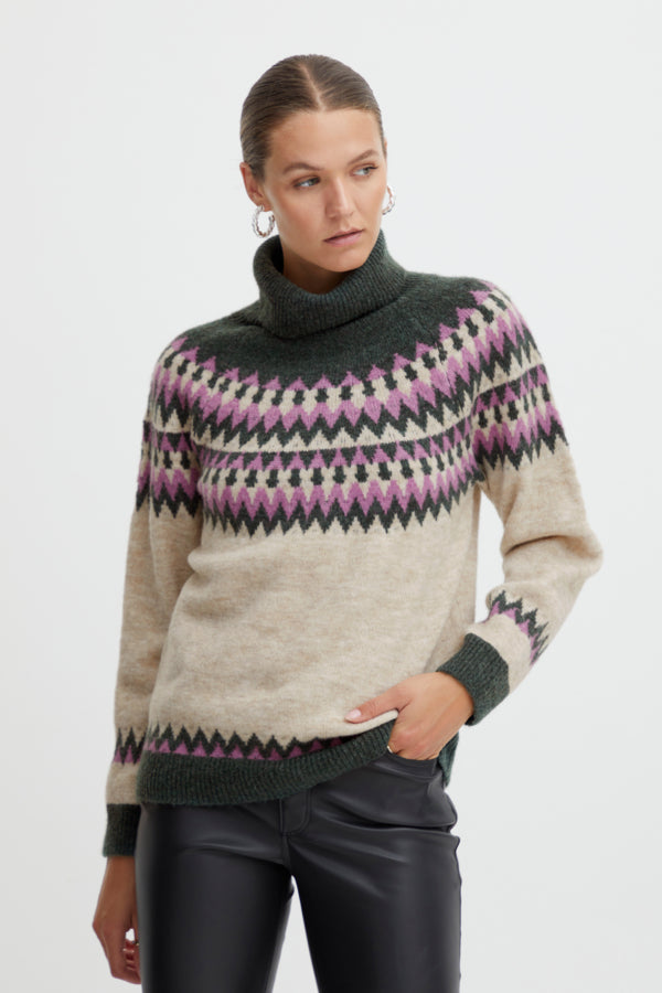 Ichi Povoke Long Sleeve Oatmeal Off-White