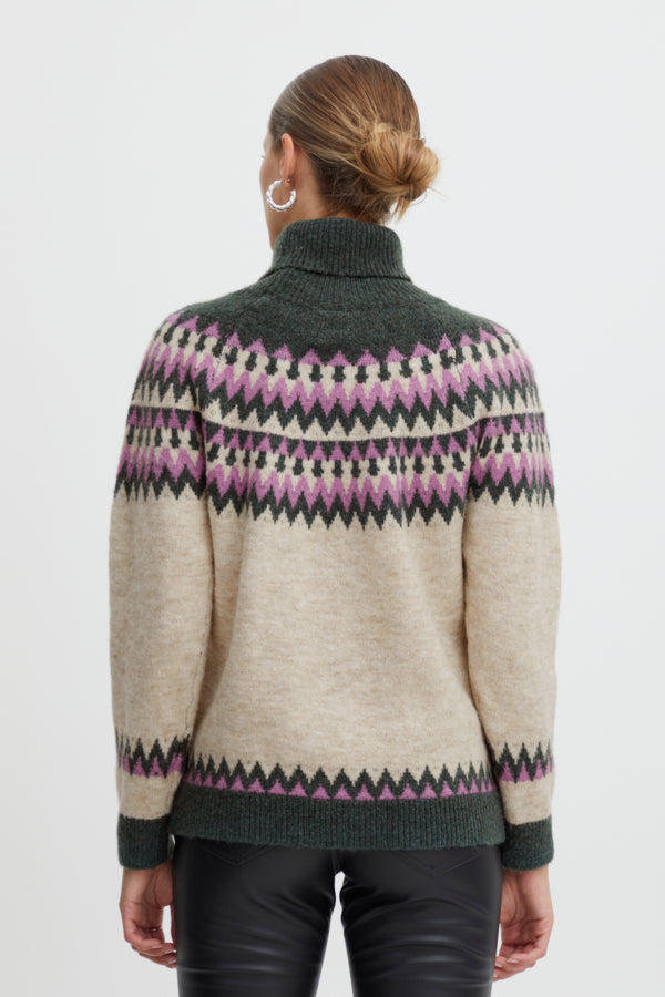 Ichi Povoke Long Sleeve Oatmeal Off-White
