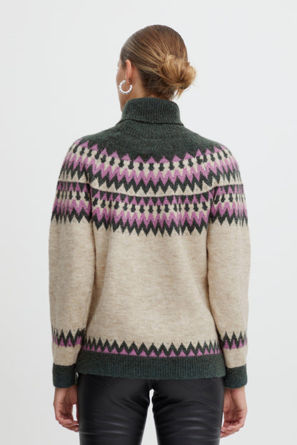 Ichi Povoke Long Sleeve Oatmeal Off-White