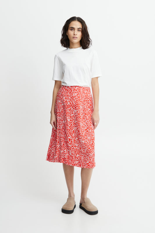 Ichi Carolina Skirt Poppy Red Red