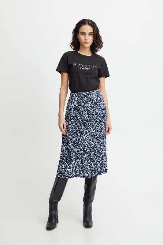 Ichi Carolina Skirt Total Eclipse Blue