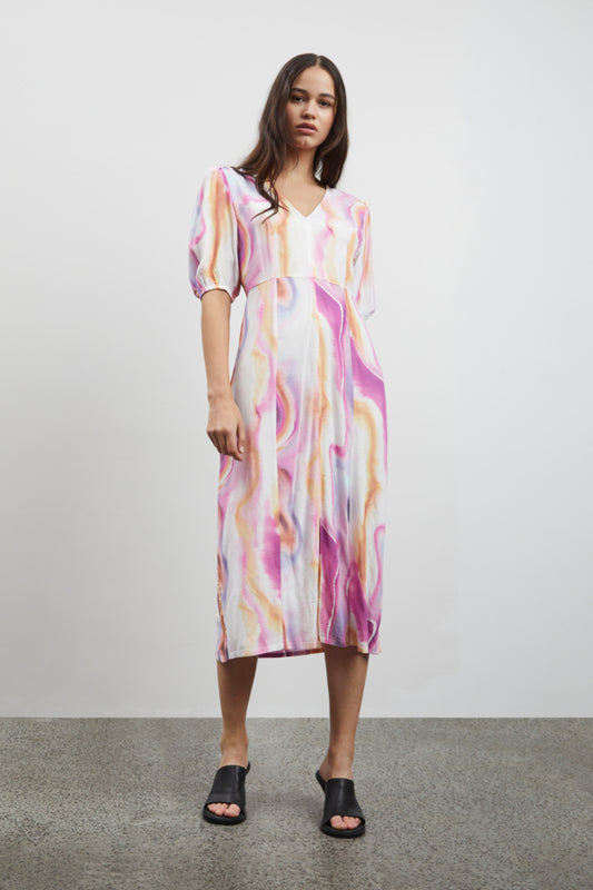 Ichi Rulla Dress Little Boy Blue Pink