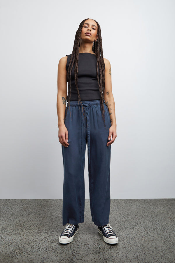 Ichi Filuni Trousers Total Eclipse Blue