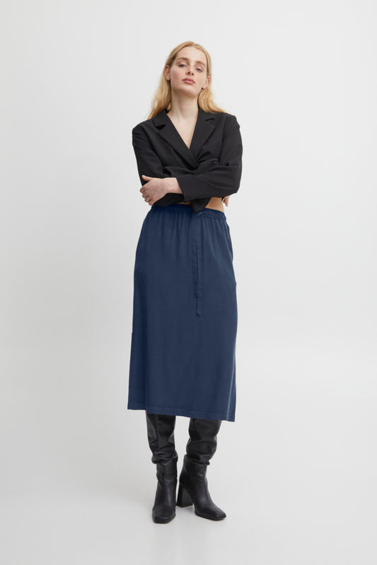 Ichi Filuni Skirt Total Eclipse Blue