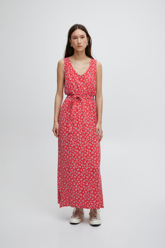 Ichi Lisa Dress Raspberry Wine Pink