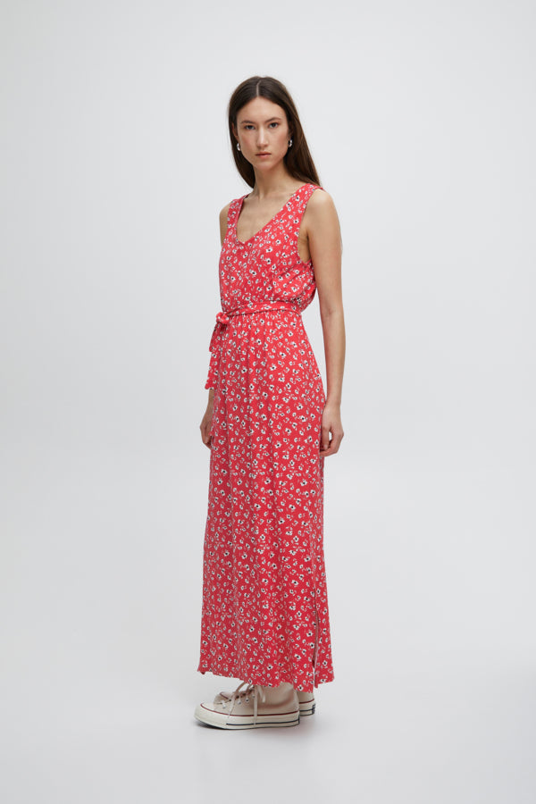 Ichi Lisa Dress Raspberry Wine Pink