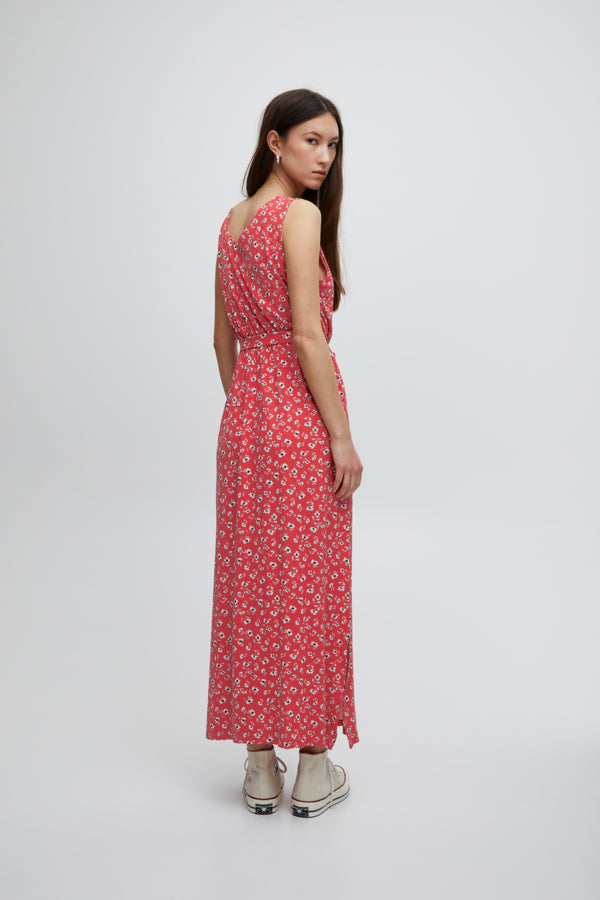 Ichi Lisa Dress Raspberry Wine Pink