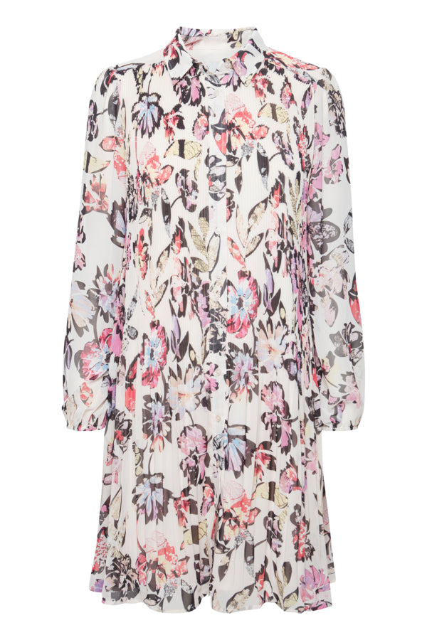 Ichi Elly Dress Crystal Grey Grey