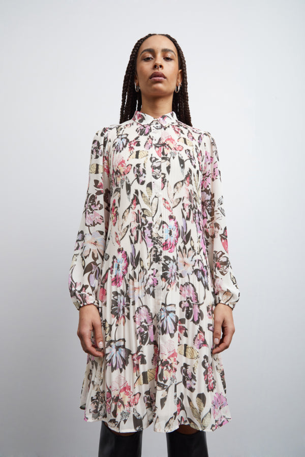 Ichi Elly Dress Crystal Grey Grey