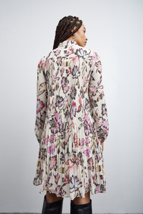 Ichi Elly Dress Crystal Grey Grey
