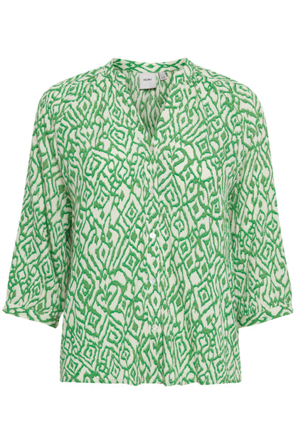 Ichi Marrakech Shirt Greenbriar Ikat 