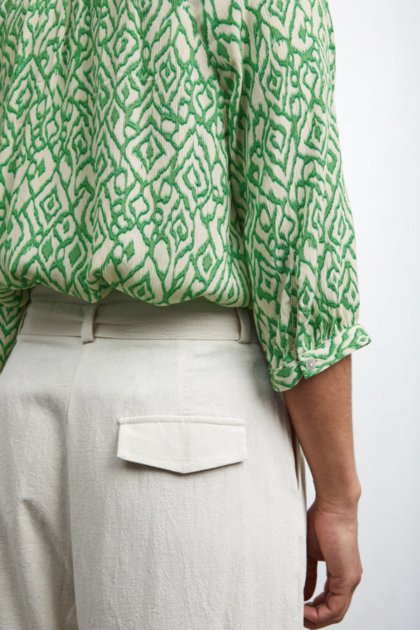 Ichi Marrakech Shirt Greenbriar Ikat Green