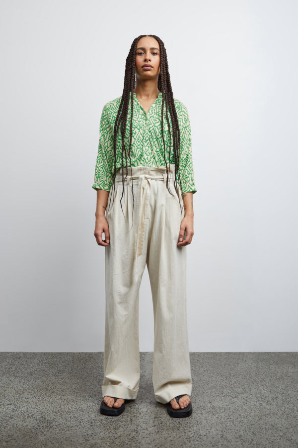Ichi Marrakech Shirt Greenbriar Ikat 