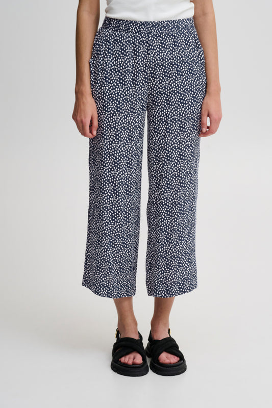 Ichi Marrakech Trousers Total Eclipse Dot Blue