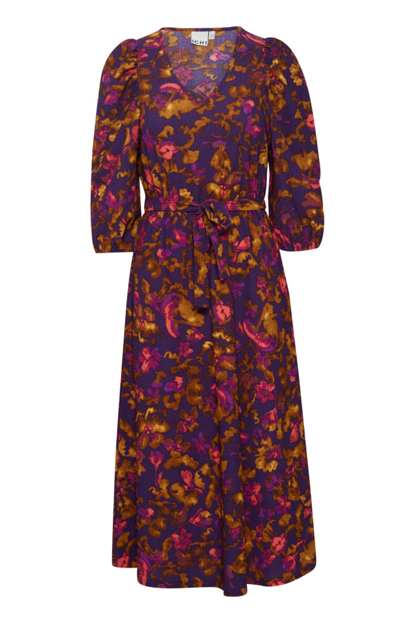Ichi Maise Dress Purple Multi Flower 