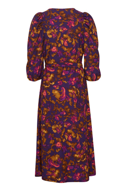 Ichi Maise Dress Purple Multi Flower 
