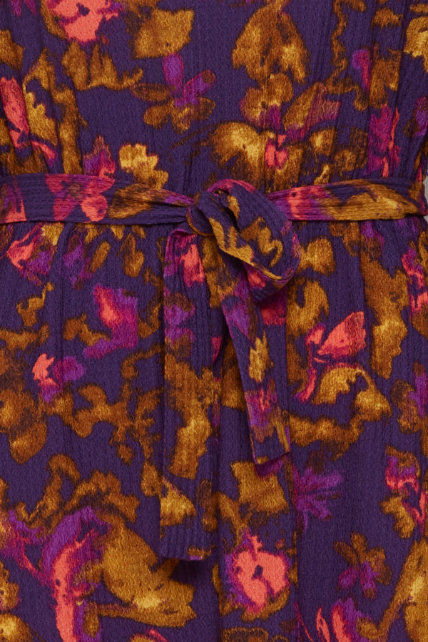 Ichi Maise Dress Purple Multi Flower 