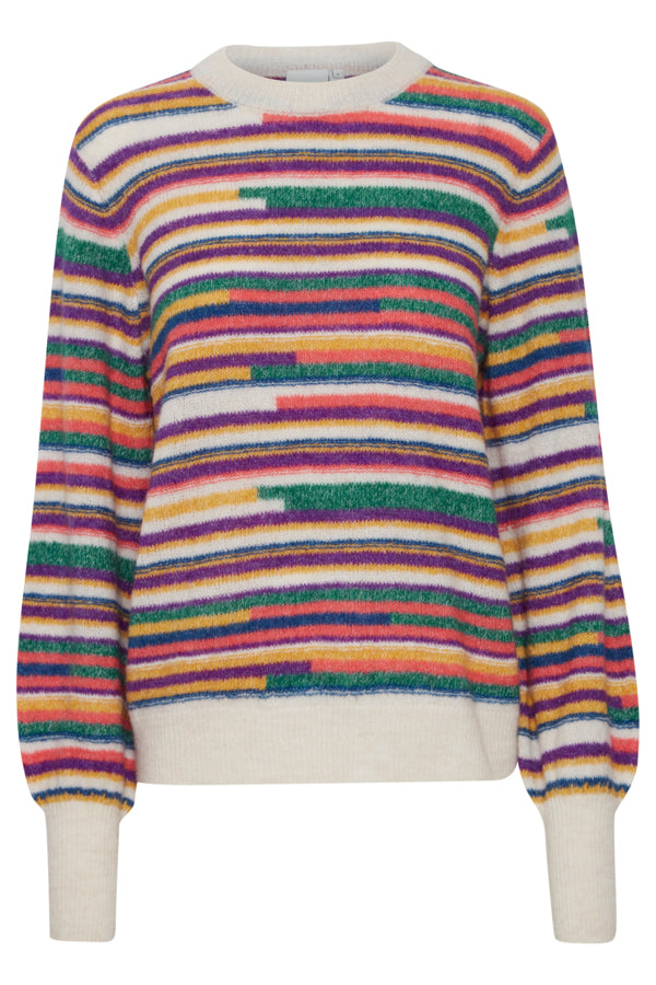 Ichi Kamara Long Sleeve Stripe Jumper Multi 