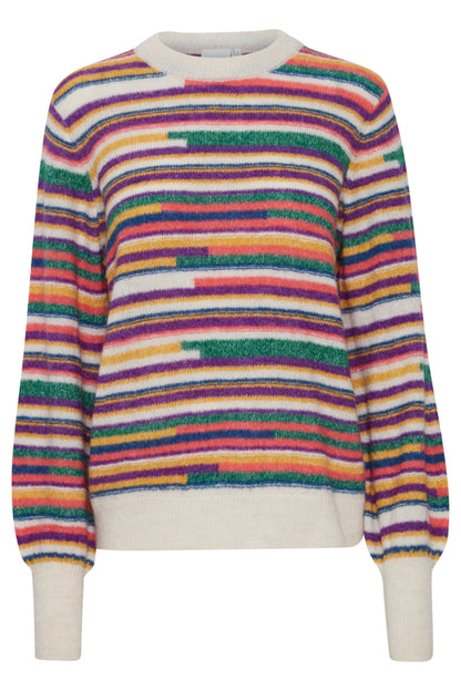 Ichi Kamara Long Sleeve Stripe Jumper Multi 