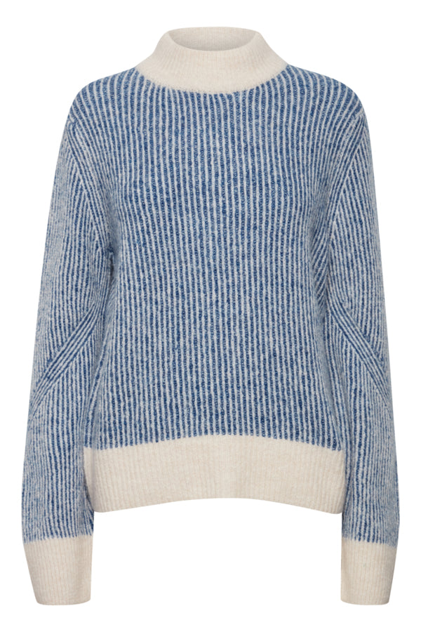 Ichi Kamara Stripe Jumper True Blue 