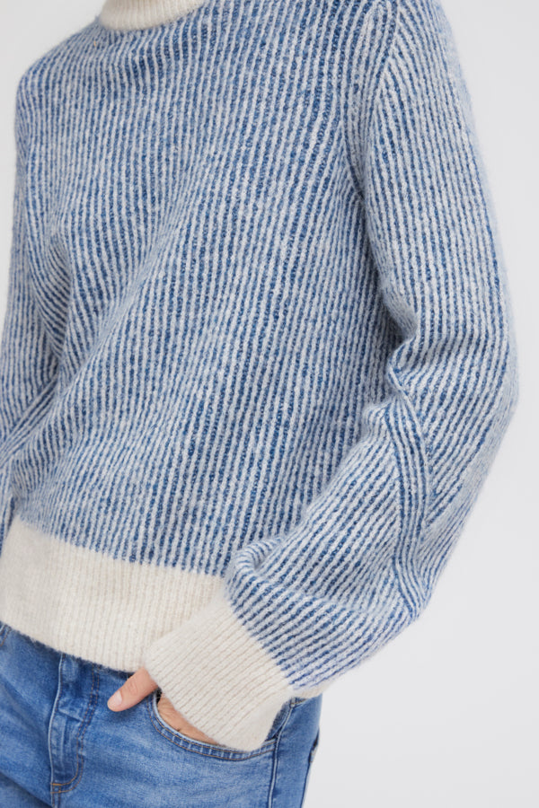 Ichi Kamara Stripe Jumper True Blue Blue